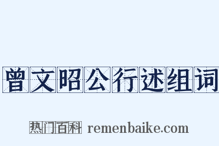 曾文昭公行述组词是什么意思的图片